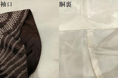 平和屋着物●訪問着　絞り　流水花文　正絹　逸品　AABH8282ph