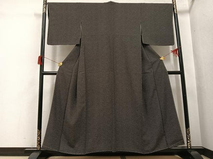 平和屋着物●江戸小紋　夜桜　黒地　正絹　逸品　未使用　AABH8285ph