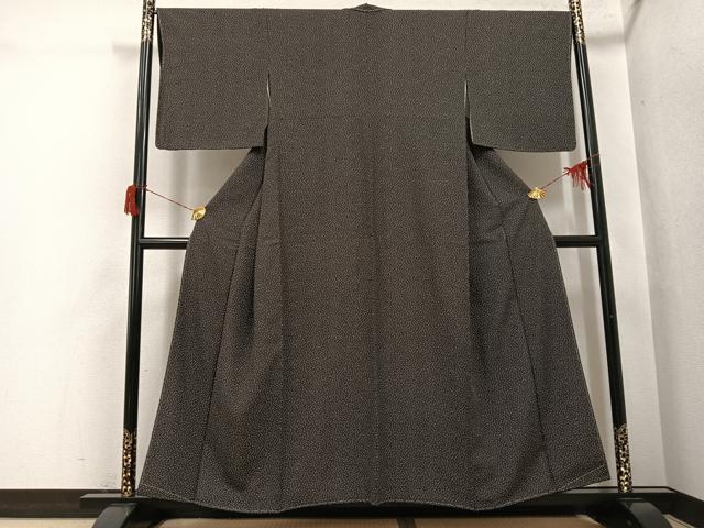 平和屋着物●江戸小紋　夜桜　黒地　正絹　逸品　未使用　AABH8285ph