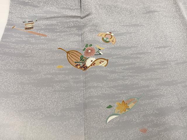 平和屋着物●訪問着　友禅　ふくら雀　飛鳥花文　暈し染め　正絹　逸品　AABH8295ph