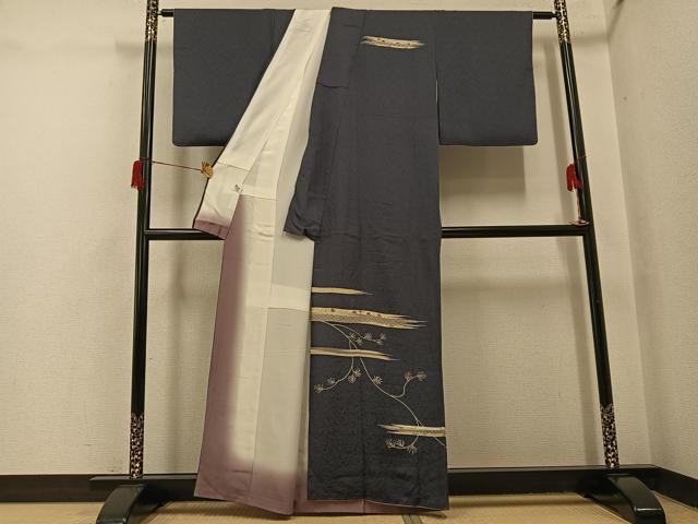 平和屋着物●訪問着　友禅　吉祥草木文　金銀彩　正絹　逸品　AABH8297ph