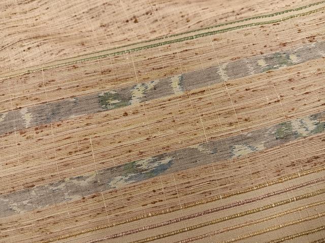 平和屋着物●ぜんまい紬　訪問着　横段文　正絹　逸品　未使用　AABH8303ph