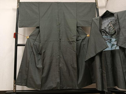 平和屋着物●男性　本場大島紬　アンサンブル　100亀甲　総詰め　正絹　逸品　AABH8305ph