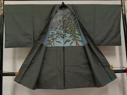 平和屋着物●男性　本場大島紬　アンサンブル　100亀甲　総詰め　正絹　逸品　AABH8305ph
