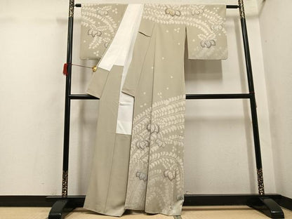 平和屋着物●訪問着　絞り　辻が花　桐　正絹　逸品　AABH8309ph