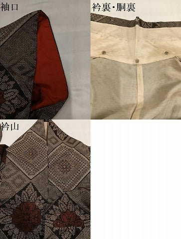 平和屋着物●本場大島紬　龍郷絣　正絹　逸品　AABH8315ph