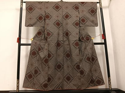 平和屋着物●本場大島紬　龍郷絣　正絹　逸品　AABH8315ph
