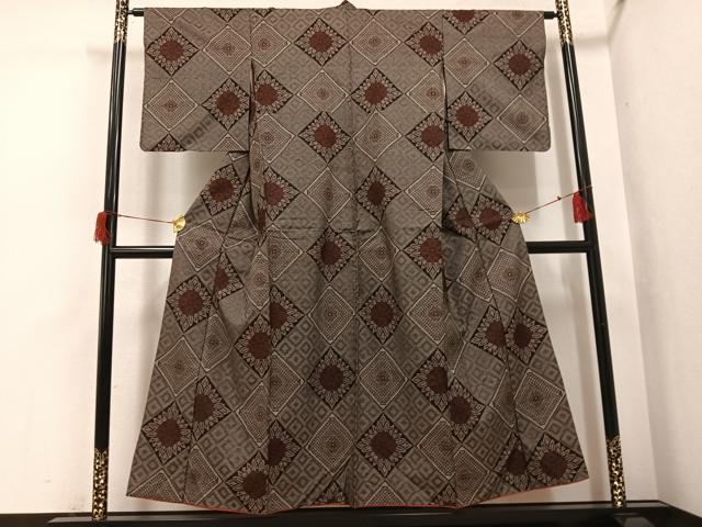 平和屋着物●本場大島紬　龍郷絣　正絹　逸品　AABH8315ph