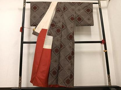 平和屋着物●本場大島紬　龍郷絣　正絹　逸品　AABH8315ph