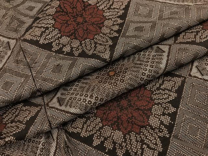 平和屋着物●本場大島紬　龍郷絣　正絹　逸品　AABH8315ph