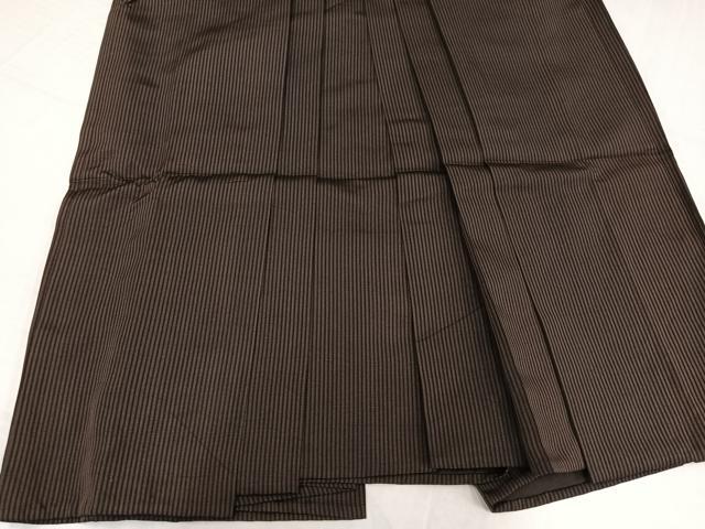 平和屋着物●男性　馬乗り袴　縞　正絹　逸品　AABH8320ph