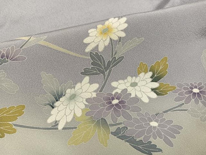 平和屋着物●訪問着　友禅　草花文　暈し染め　正絹　逸品　AABH8321ph