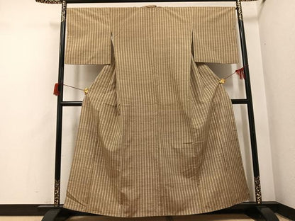 平和屋着物●上質な紬　間道　正絹　逸品　AABH8323ph