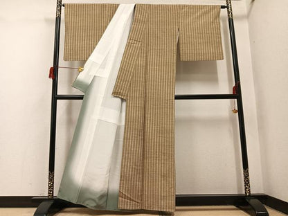 平和屋着物●上質な紬　間道　正絹　逸品　AABH8323ph