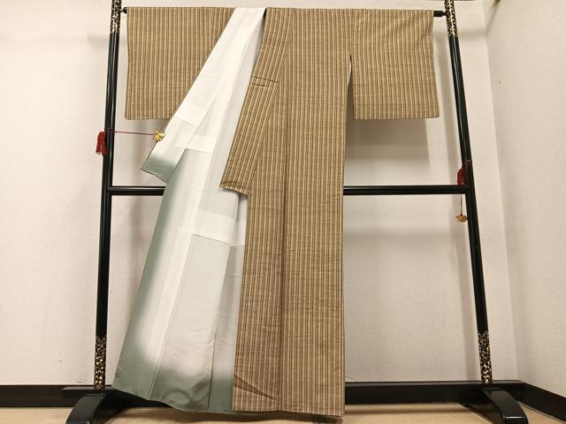 平和屋着物●上質な紬　間道　正絹　逸品　AABH8323ph