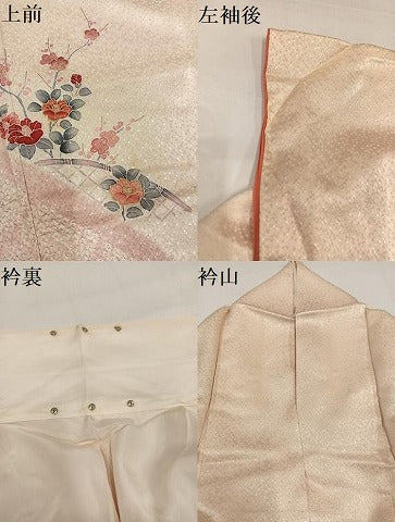 平和屋着物●訪問着　友禅　枝花籬文　正絹　逸品　AABH8327ph