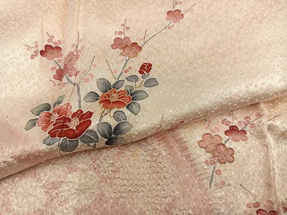 平和屋着物●訪問着　友禅　枝花籬文　正絹　逸品　AABH8327ph