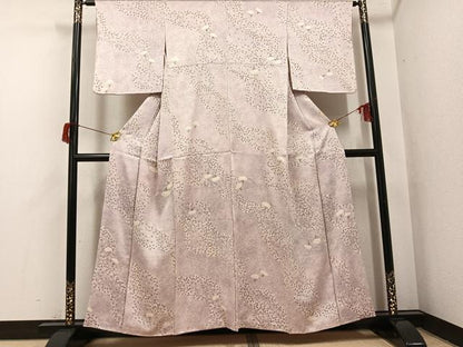 平和屋着物●上質な小紋　絞り　舞扇文　正絹　逸品　AABH8328ph