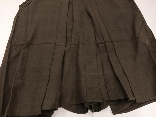 平和屋着物○男性 馬乗り袴 色無地 赤墨色 正絹 逸品 AABH8331ph