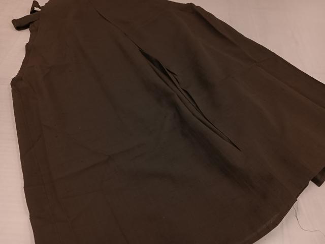 平和屋着物○男性 馬乗り袴 色無地 赤墨色 正絹 逸品 AABH8331ph