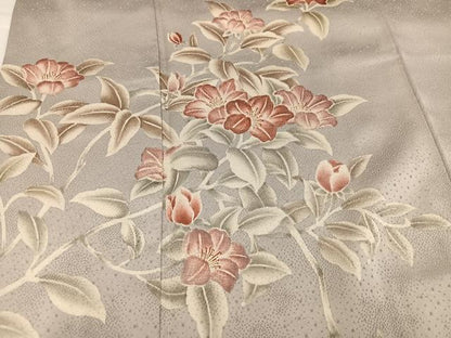 平和屋着物●訪問着　刺繍　草花文　正絹　逸品　AABH8335ph