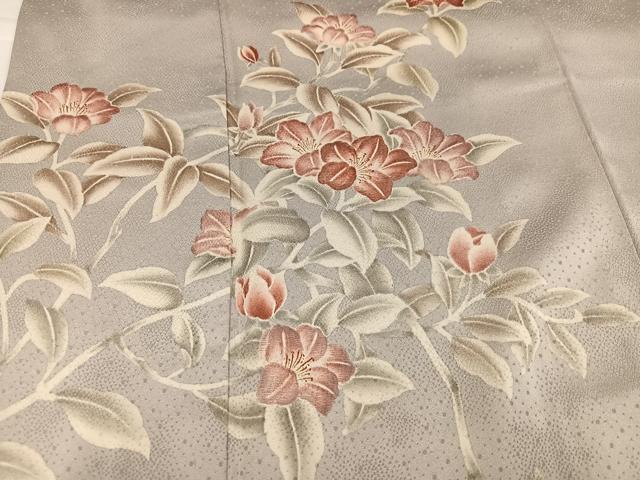 平和屋着物●訪問着　刺繍　草花文　正絹　逸品　AABH8335ph