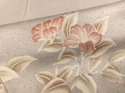 平和屋着物●訪問着　刺繍　草花文　正絹　逸品　AABH8335ph