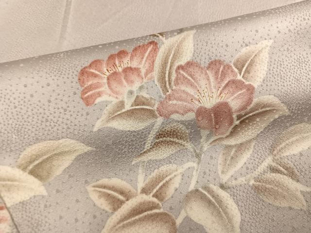 平和屋着物●訪問着　刺繍　草花文　正絹　逸品　AABH8335ph