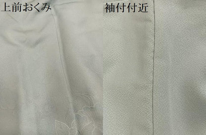 平和屋着物●豪華色留袖　草花文　蕎麦切色　正絹　逸品　AABH8336ph