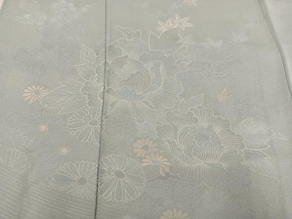 平和屋着物●豪華色留袖　草花文　蕎麦切色　正絹　逸品　AABH8336ph