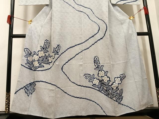 平和屋着物●訪問着　絞り　草花文　三越扱い　正絹　逸品　AABH8337ph