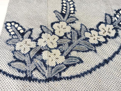 平和屋着物●訪問着　絞り　草花文　三越扱い　正絹　逸品　AABH8337ph