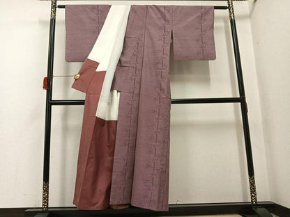 平和屋着物●本場大島紬　一元絣　笹竹文　正絹　逸品　AABH8339ph