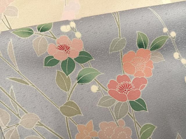 平和屋着物●訪問着　友禅　枝花文　暈し染め　正絹　逸品　AABH8344ph