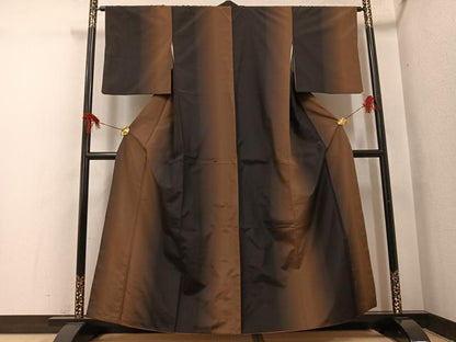 平和屋着物●上質な紬　霞文　正絹　逸品　AABH8346ph