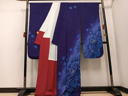 平和屋着物●豪華振袖　花尽くし　暈し染め　金銀彩　正絹　逸品　未使用　AABH8348ph