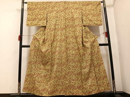 平和屋着物●本場大島紬　染大島　風景草花文　正絹　逸品　AABH8351ph