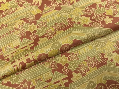 平和屋着物●本場大島紬　染大島　風景草花文　正絹　逸品　AABH8351ph