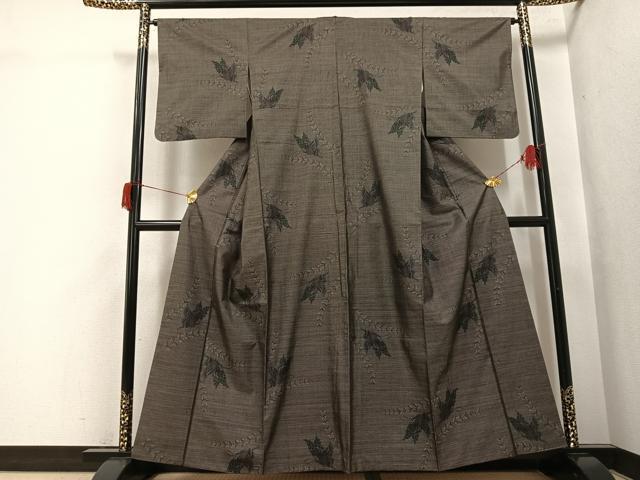 平和屋着物●本場大島紬　カタス7マルキ　舞蝶文　正絹　逸品　AABH8352ph