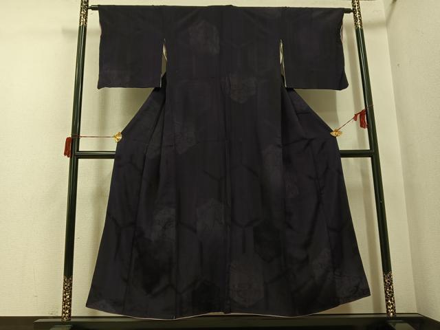 平和屋着物●アンティーク　大正ロマン　小紋　流水亀甲地紋　正絹　逸品　AABH8353ph