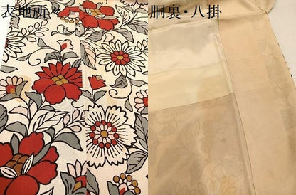 平和屋着物●上質な小紋　花唐草文　正絹　逸品　AABH8354ph
