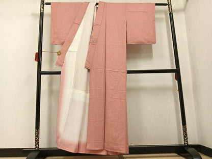 平和屋着物●上質な色無地　宍色　正絹　逸品　未使用　AABH8355ph