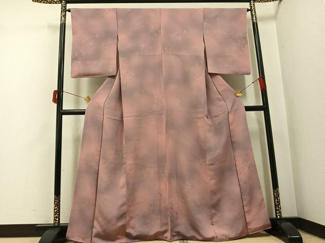 平和屋着物●上質な小紋　流水草花地紋　暈し染め　正絹　逸品　AABH8357ph