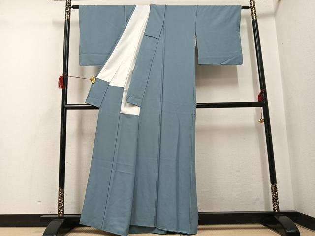 平和屋着物●上質な色無地　作家物　中尾幸道　吉祥黄金染　水浅葱色　正絹　逸品　AABH8359ph