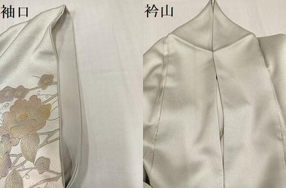 平和屋着物●訪問着　枝花文　暈し染め　金銀彩　正絹　逸品　AABH8360ph