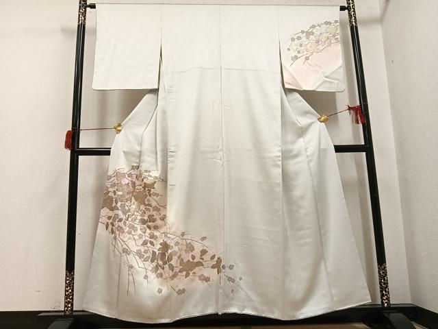 平和屋着物●訪問着　枝花文　暈し染め　金銀彩　正絹　逸品　AABH8360ph