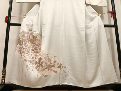 平和屋着物●訪問着　枝花文　暈し染め　金銀彩　正絹　逸品　AABH8360ph