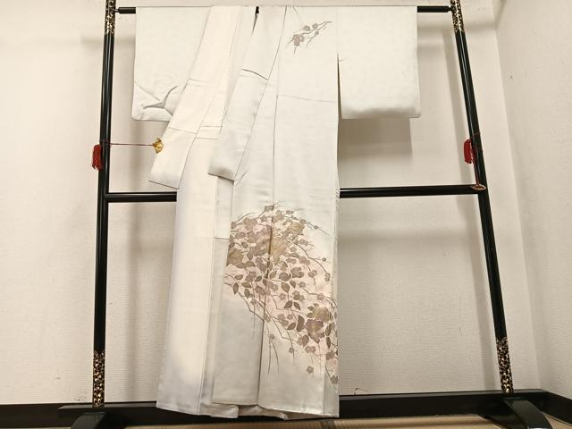 平和屋着物●訪問着　枝花文　暈し染め　金銀彩　正絹　逸品　AABH8360ph