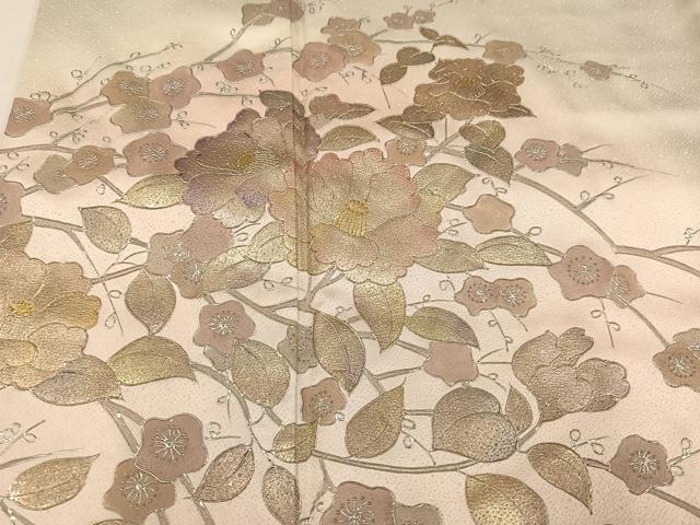 平和屋着物●訪問着　枝花文　暈し染め　金銀彩　正絹　逸品　AABH8360ph