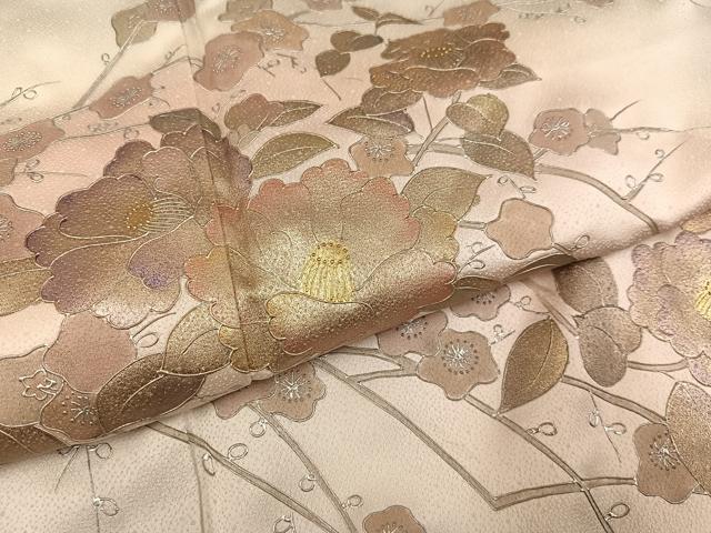 平和屋着物●訪問着　枝花文　暈し染め　金銀彩　正絹　逸品　AABH8360ph